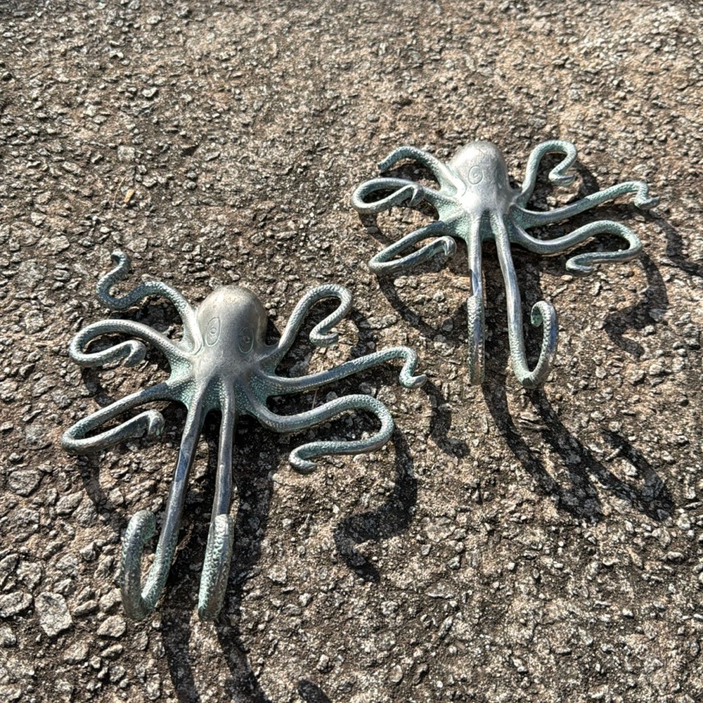 Octopus Wall Hooks Set of 2 - Beach / Ocean Decor